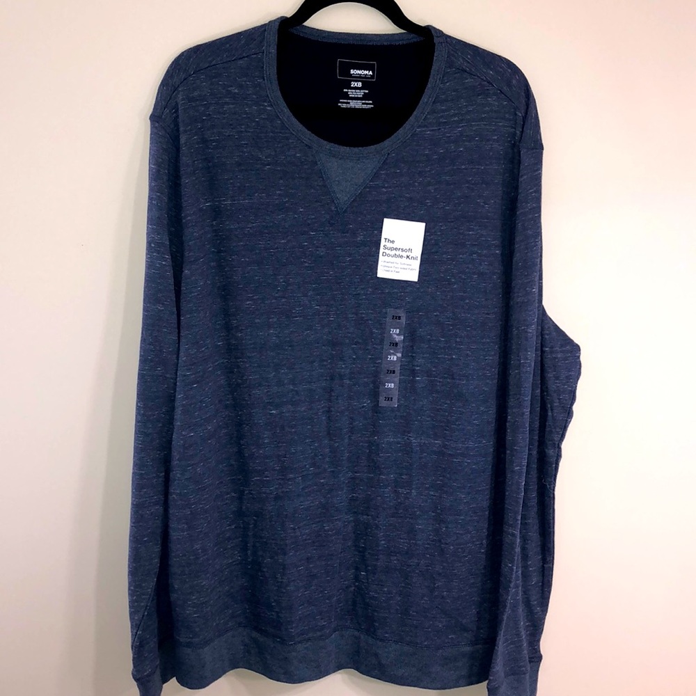 Men’s Supersoft Double-Knit Long Sleeve T- 2X Big